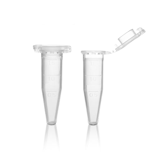 SLCH TE 1.5ml Polypropylene Microcetrifuge Tubes with Snap Cap Clear Graduated Lab Test Tube, 100pcs