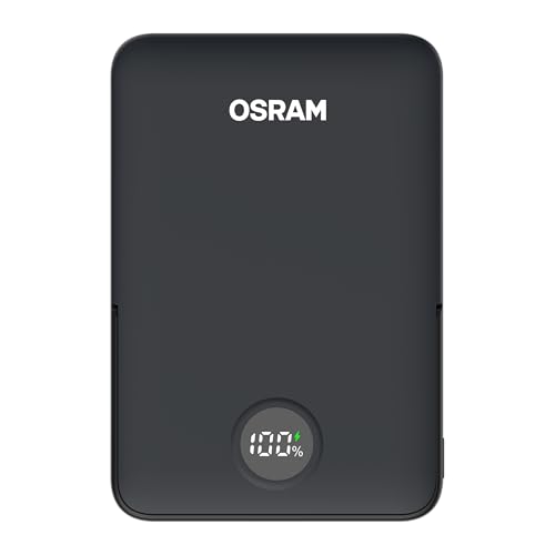 OSRAM Powerbank MagneticPower 50, 5.000 mAh, magnetisch, kabeloses Laden, PD, 20W, Standfuss, Display, Flach, Leicht, 2 Geräte gleichzeitig