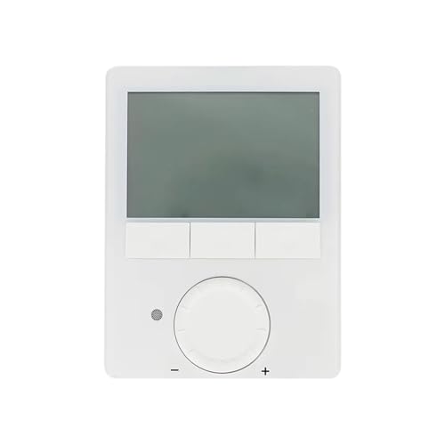 Compatible con termostatos de pared Siemens RDG160TU con pantalla LCD, sensor de humedad integrado e interruptor de control.