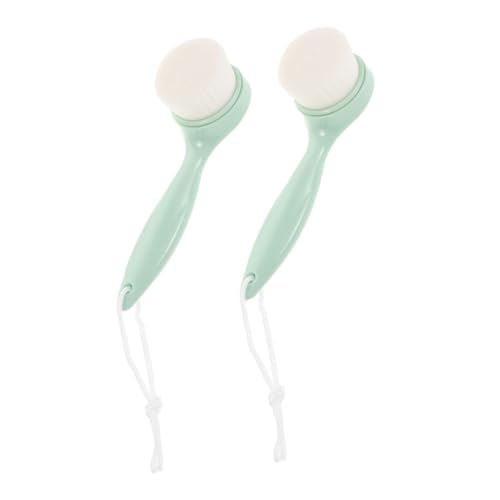 HAKIDZEL Skincare Tool 2pcs Facial Cleansing Brush Soft Bristle Face Brush Set Makeup Remover Face Scrub Brush Sturdy Constructi