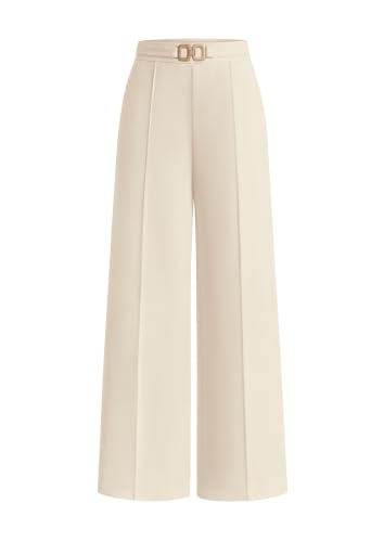 PRETTYGARDEN Womens Dress Pants High Waisted Tailored Trousers Beige,S