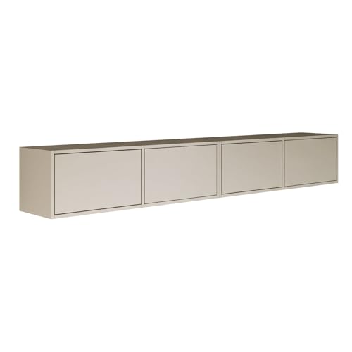 Selsey TV Lowboard Hängend Kaschmir 200 cm Minimalistisches Design mit Push-to-Open 16 mm Laminierte Spanplatten 4 Klappen Platzsparend Ideal für Wohnzimmer Matte Oberfläche Made in Europa