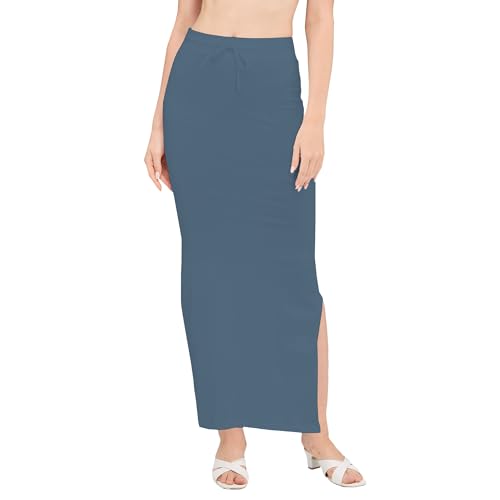 Image of DESI GIRL Cotton Lycra Stretchable Saree Shapewear Petticoat with Drawstring for Women | Fishcut Saree Petticoat with Side Slit for Easy Movement | Saree Shaper | Long inskirt