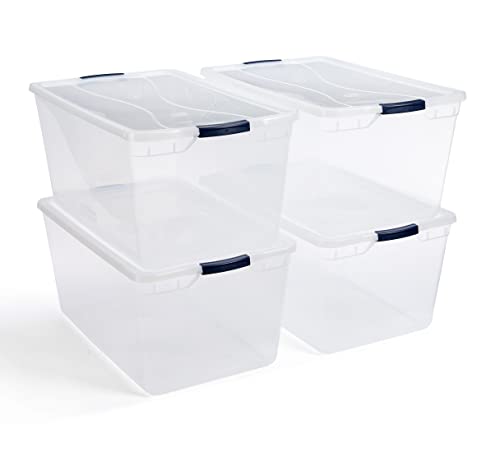 Rubbermaid Cleverstore Clear Plastic Storage Bins with Lids, 95 Qt-4 Pack, 4 Count #1