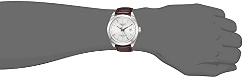 Tissot mens Gentleman Stainless Steel Dress Watch Brown T1274071603101