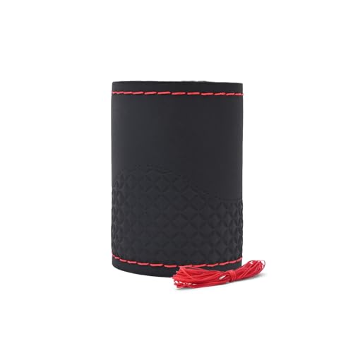 Image of Leather 25CM Universal Fit Car Steering Wheel Cover, Elastic Breathable and Odorless (Red-7)
