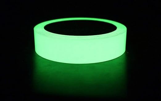 BLUE CRANE Glow in The Dark Green Light Luminous Radium Tape Sticker, Removable Waterproof Photoluminescent Glow in The Dark Safety Tape,for Home, Office,Party Wall Decorative Sticker (Green)