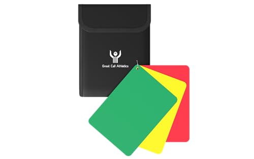 Great Call Athletics Referee Pro Penalty Cards w/Case Red Yellow Green Delay Warning Ejection Soccer Football Field Hockey
