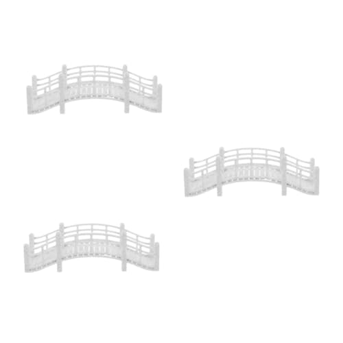 BESPORTBLE 3 Piezas Puente micropaisaje puntal de Puente pequeño Micro Adornos de Paisaje Puente de Juguete Puentes de jardín para Exteriores decoración de Puente de Paisaje Micro pla Grey