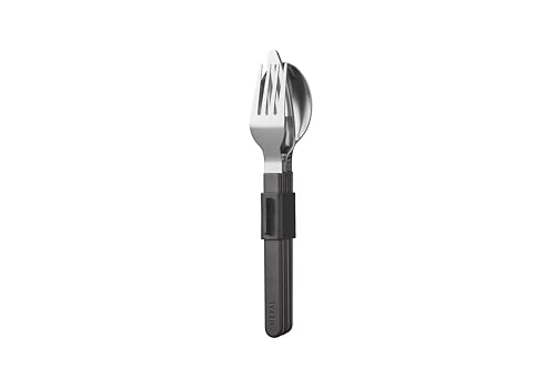 Mepal – Besteckset 3-teilig Silueta – Spülmaschinenfest – Geschirr – Messer, Gabel und Löffel inklusive Halter – Nordic black