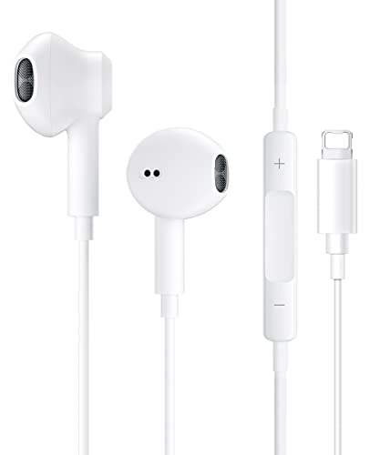 Écouteurs Intra-Auriculaires pour iPhone, écouteurs pour iPhone,écouteurs filaires stéréo pour iPhone 11,avec Micro et contrôle du Volume compatibles avec iPhone 8/11 Pro/12 Pro/13/13 Pro/SE/X/XR/Xs/7