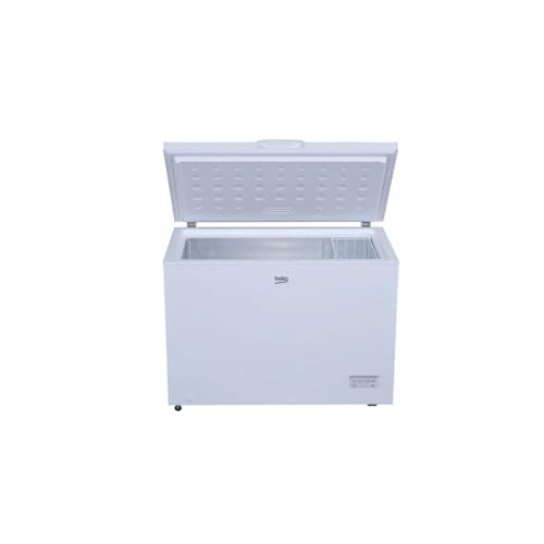 Foto von Beko CF316EWN Gefriertruhe, Kühltruhe, 308 l Nutzvolumen, 1 Gefriergutkorb, Temperaturalarm, Transportrollen, LED-Anzeigesystem, 40 db(A), in unbeheizten Räumen nutzbar, Weiß