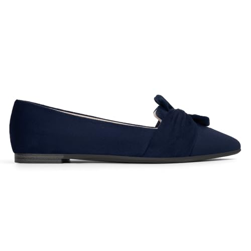 Image of MUSSHOE Comfortable Office Flats for Women: Pointed Toe Work Shoes with Memory Foam - Dressy Business Casual Slip On Flats for Commute & All Day Wear