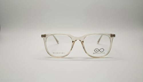 Image of Soft Square Optical Eyeglass Frame for Men & Women, Front with Metal Temples, Clear Demo Lenses, Lightweight Mixed Material Frame, Ribbed Temple Design for Prescription Lens Replacement