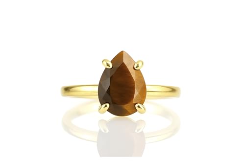 Oeil de Tigre en Or 14k : Bague Artisanale et Bijoux Exquis