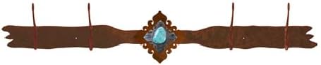 BLACK FOREST DECOR Turquoise Stone 4 Hook Coat Rack