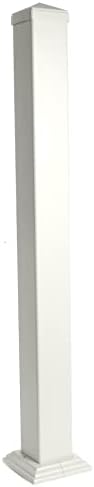 Preferred 4"x4"x45"Powder Coated Aluminum Post Sleeve (Use w/Wood Post) - White Fine Texture w/Pyramid Cap & 1 Pc Base Trim (Use with Preferred Georgian or Savannah Stair Railing)