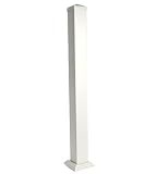 Preferred 4"x4"x45"Powder Coated Aluminum Post Sleeve (Use w/Wood Post) - White Fine Texture w/Pyram