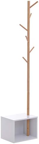 HOMCOM Perchero de Pie con Zapatero Colgador Tipo Árbol Moderno 6...