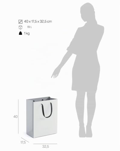 stardis binbox, corbeille à papier design rectangulaire, élégant bac à papiers avec poignées pour bureau, poubelle de bureau en plastique, gris – vue 5