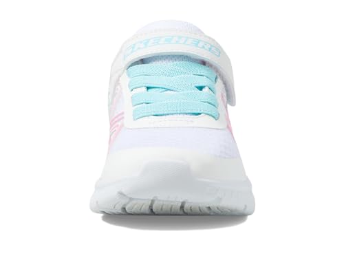 Skechers Unisex-Child Microspec Plus - Swirl Sweet Sneaker, White/Multi, 2 Little Kid