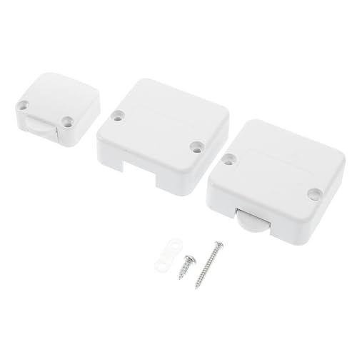 MUCKLILY 2 Interruptores Inteligentes Sin Neutro Para Pared De Onda Milimétrica Con Pulsador Y Pestillo Para Puerta Unipolares Para Máquinas Ocupadas Luces Blancas De Plástico