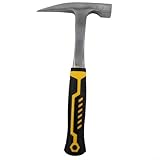 Geologischer Hammer für Gesteinsprobenahme und Bergbauforschung, 45 Stahlkonstruktion mit flachem und spitzem Kopf, rutschfester Gummigriff, hohe Sichtbarkeit, Gelb (A)