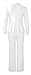INR 2 Piece Outfits for Women Long Sleeve Suit Collar High Waisted Peplum Suit Dress Straight Leg Long Pants Business Casual Office Outfits White