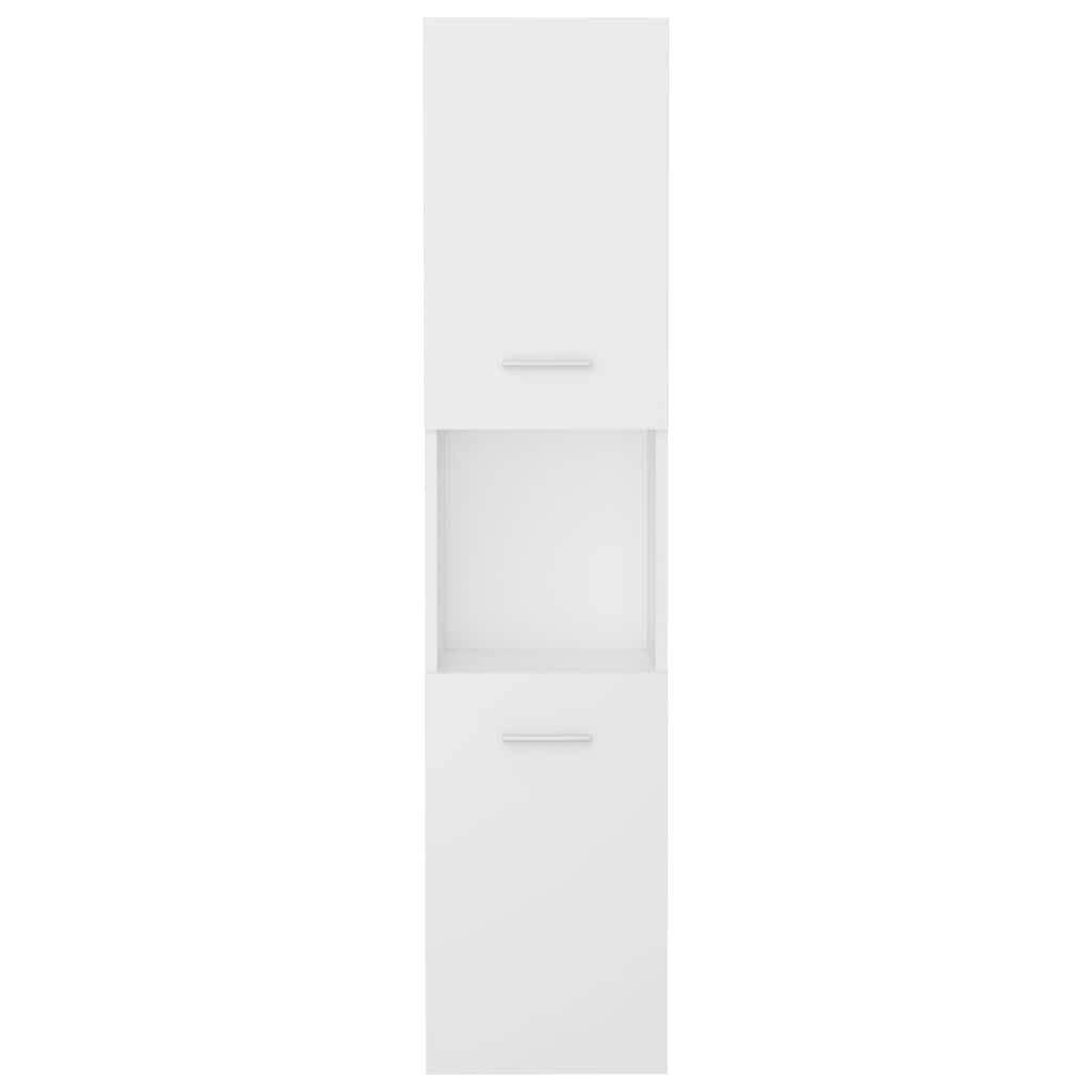 vidaXL Mobile da Bagno Bianco 30x30x130 cm in Legno Multistrato