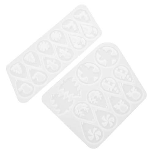 OFFSCH Molde de Silicona para Colgantes Navideños DIY 2 Unidades Forma de Gota de Agua Molde para Dijes y Joyería Adecuado para Pendientes Colgantes y Adornos de Navidad