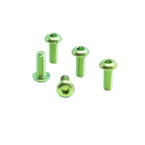 KIZUNA Tools 5 �s�[�X/���b�g�p�[�v���O���[���S�[���f�����C���{�[�u���[�p�[�v�� M3 × 6 8 10 12 15 �~�����[�g�� TC4 GR5 �`�^�������l�W�{�^���w�b�h�Z�p�X�R�P�b�g(Green,M3X10MM_5PCS SAME SI