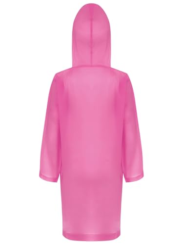 Linjinx Kids Boys Girls Raincoat Children Reusable Waterproof Rain Poncho EVA Rain Jacket Hooded Button Rain Cape2