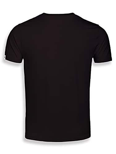 Image of Men's Mumbai Indians Graphic Print Half Sleeve Pure Cotton T-Shirt (Mystery Black, L)