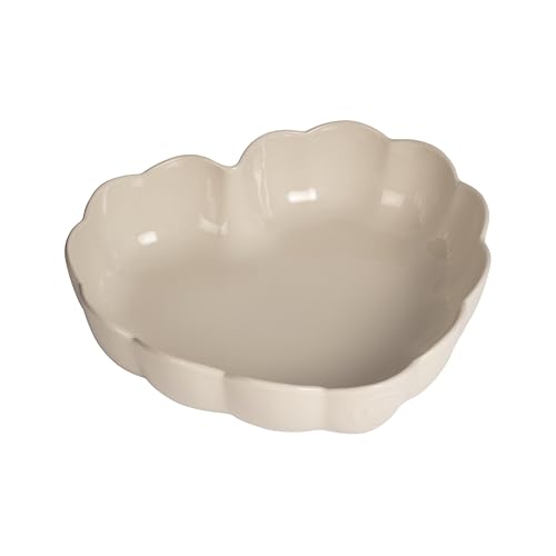Emile Henry Madeleine Collection - Plato de cerámica para tartas con forma de corazón fabricado en Francia, 26,4 x 24,4 x 6,6 cm, color arcilla