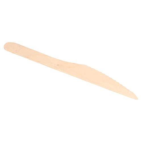packer PRO Pack 100 Cuchillos Deshechables de Madera Sostenible, 16cm