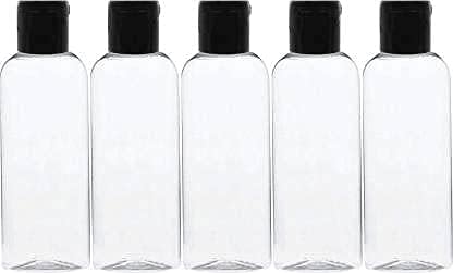 SYRAA 100ml Empty Plastic Bottle with Flip Top Cap | Leakproof Refillable Travel Bottles | BPA-Free Clear Container for Toiletries, Hair Oil, Shampoo, Lotion, Sanitizer, Cosmetics – Pack of 5-image-36