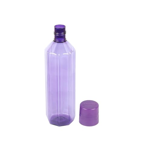 Image of PEARLPET Gemini BPA-Free Plastic Water Bottle Set |Lightweight, Leak-Proof & Freezer Safe - Pack of 6 (1000ml Each), Purple