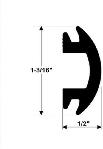 Part Synergy Replacement for TAC-V12-4144BKA50-1 Black 50' Rub Rail Insert 1-3/16" for Boats