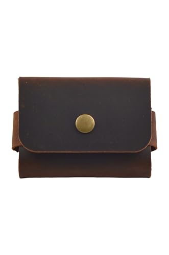 Single Snap Genuine Leather Minimal Card Holder, Male and Female Card Holder, Small Business Card Holder, Minimal Wallet, Gift Item (tan)
