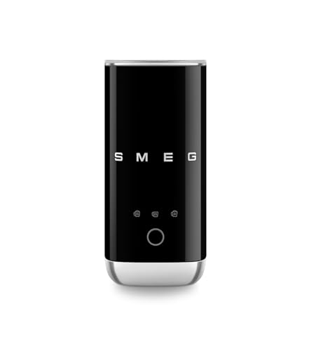 Smeg, Montalatte Elettrico MFF02BLEU, 3 Funzioni Bevanda, Frusta Removibile, Rivestimento Ceramico Antiaderente, 500 W, Nero