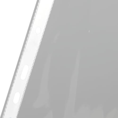 Idena 90373-50 Stück Klarsichthüllen A4 glasklar, Prospekthüllen aus Kunststoff 60µ, dokumentenecht, Klarsichtfolien mit Universallochung