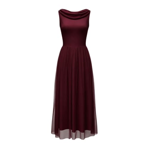 Robe d'été sans manches chic au décolleté cascade fluide