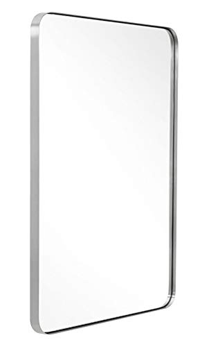ANDY STAR Wall Mirror Brushed Nickel for Bathroom | 24x36x1’’ Contemporary Rectangular Stainless