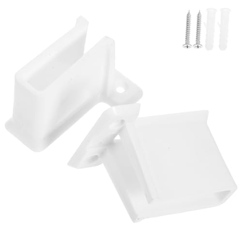 SHINEOFI Soportes para Estantes de Alambre 2 Piezas Tornillos y Anclajes, Soportes de Esquina para Montaje en Pared, Diseñados para Barras de Cortina y Almacenamiento en Armarios y