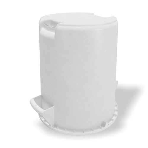 Image of Winco 10 Gallon White Heavy-Duty Round Plastic Trash Can