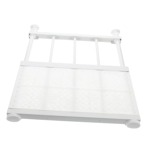 PRETYZOOM Djustable Wardrobe Compartments White Plastic Closet Shelves Freestanding Closet Rod Dividers Expandable Storage Rack