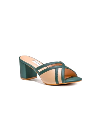 Image of OCEEDEE Teresa Women's 2.5 Inches Block Slip-on Mules| Stylish & Comfortable Open Back for Casual, Office & Semi-Formal Wear