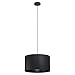 Produktbild EGLO Pendelleuchte Maserlo 1, 1 flammige Hängelampe Vintage, Modern, Hängeleuchte aus Stahl und Textil in Schwarz, Esstischlampe, Wohnzimmerlampe hängend mit E27 Fassung, Ø 38 cm