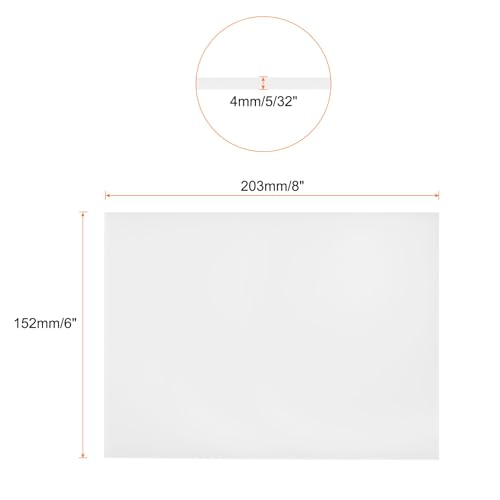 Image of 2pcs 6 x 8 Inch UHMW Polyethylene Sheets, 5 /32 Inch Thick Ultra High Molecular Weight White Plastic Sheet [for Home, Industrial]