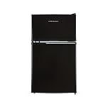 Cookology UCFF87BK 47cm Freestanding under counter Small Fridge Freezer in Black - 87 Litre Capacity - 2 Doors - Adjustable Temperature Control - LED Light - 3 Star Freezer Rating